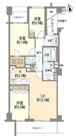 プラウド中野本町 2階 間取り図