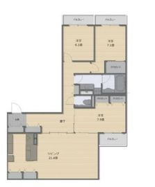 セレステ御殿山 102 間取り図