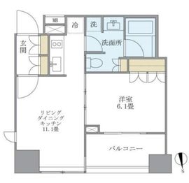 アパートメンツタワー麻布十番 701 間取り図