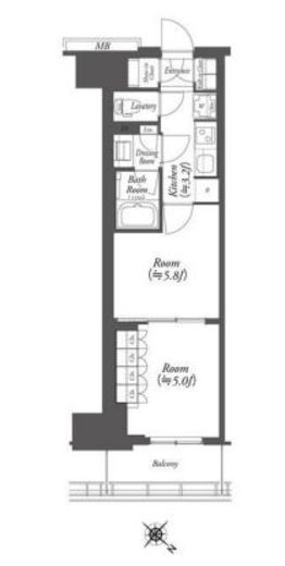 WORVE横浜伊勢佐木町 1115 間取り図