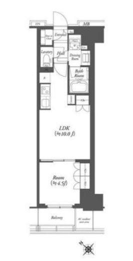 WORVE横浜伊勢佐木町 1305 間取り図