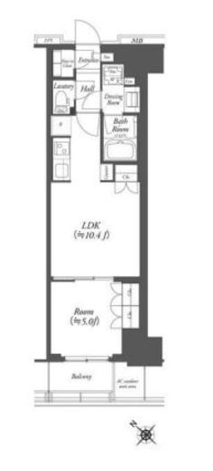 WORVE横浜伊勢佐木町 1203 間取り図