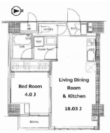 ソサエティ荏原中延 204 間取り図