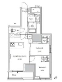 ザ・パークハビオ市ヶ谷ウエスト 1302 間取り図