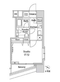 ファーストリアルタワー新宿 808 間取り図