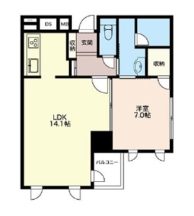 エスティメゾン五反田 707 間取り図
