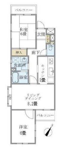 クレールベール碑文谷 104 間取り図