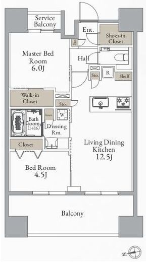 グランカーサ町屋 803 間取り図