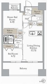 グランカーサ町屋 1403 間取り図