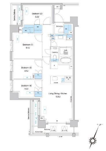 プレディアコート鷺沼 103 間取り図