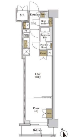 RJRプレシア大森北 605 間取り図
