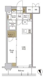 RJRプレシア大森北 517 間取り図