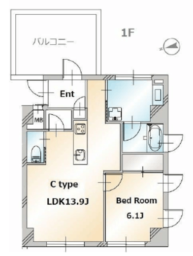 ドミールDuo自由が丘 1階 間取り図
