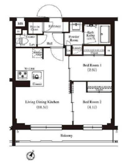 アーバンパーク方南町Ⅱ 205 間取り図