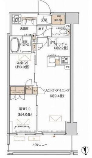 プライムネクサス大森北 434 間取り図
