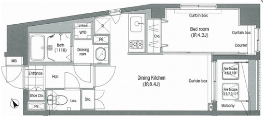 オリーブ三田 203 間取り図
