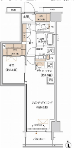 プライムネクサス大森北 809 間取り図