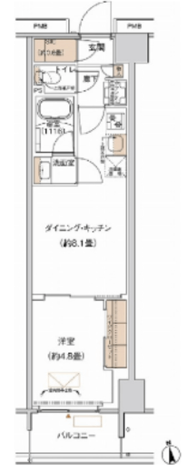 プライムネクサス大森北 807 間取り図
