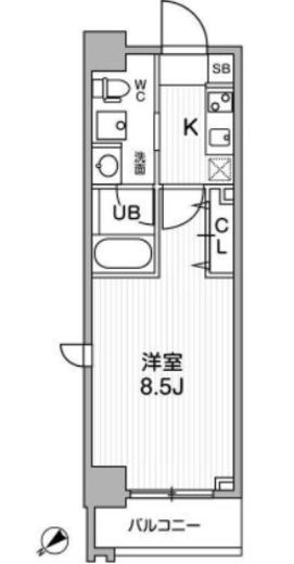 リテラス三軒茶屋サウス 1001 間取り図