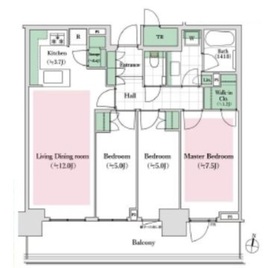 パークタワー西新宿 28階 間取り図