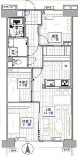 アクティ目黒駅前 1号棟 203 間取り図