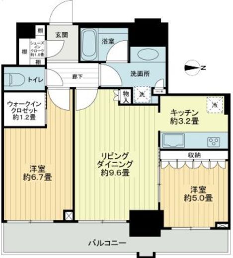 クレストタワー品川シーサイド 22階 間取り図