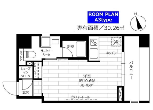 ステージグランデ蔵前 3階 間取り図