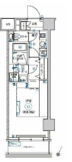 AZEST横濱関内 9階 間取り図