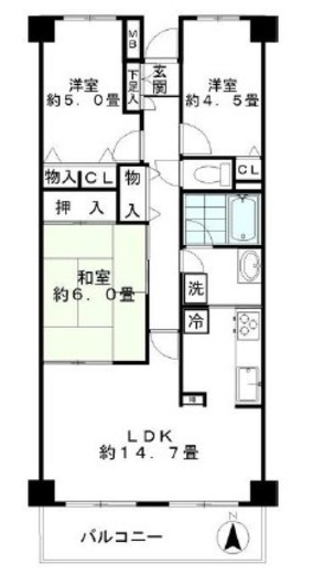 ジュネス 1階 間取り図