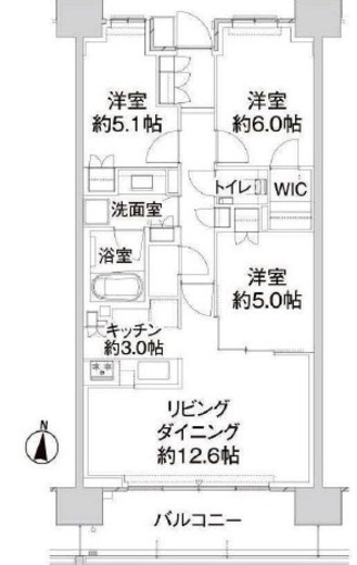 パークホームズ亀有ガーデンズコート 2階 間取り図