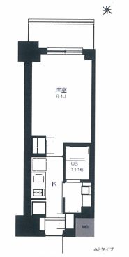 プライマル勝どき 406 間取り図