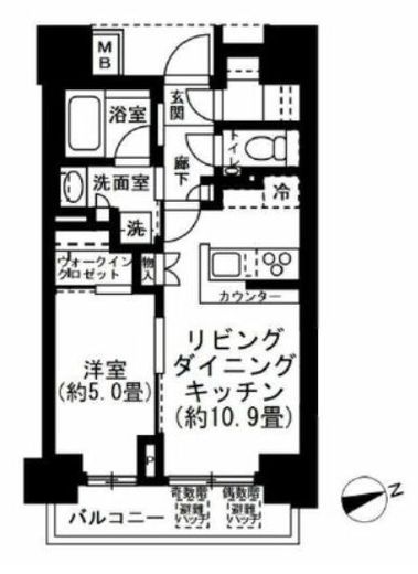 パークリュクス市谷薬王寺 3階 間取り図