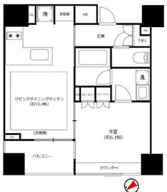サンクタス神楽坂 6階 間取り図