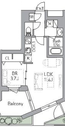 クラリティア都立大学 103 間取り図