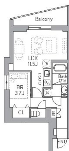 クラリティア都立大学 207 間取り図