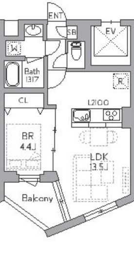 クラリティア都立大学 102 間取り図