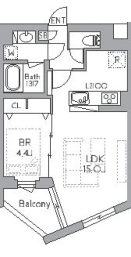 クラリティア都立大学 204 間取り図