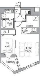 クラリティア都立大学 204 間取り図