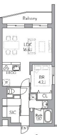 クラリティア都立大学 206 間取り図