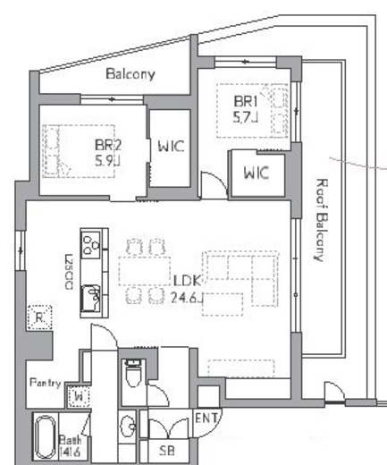 クラリティア都立大学 305 間取り図