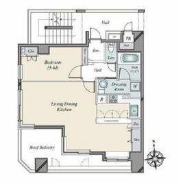 コスモ麻布十番 6階 間取り図