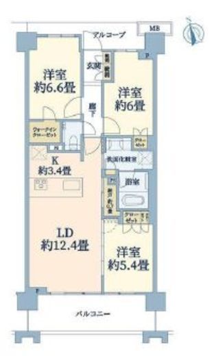 プラウド二子玉川 3階 間取り図