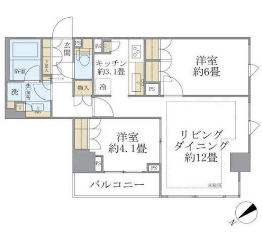 ブリリア日本橋茅場町 2階 間取り図