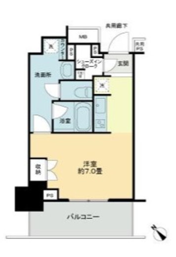 プラウドタワー平井 9階 間取り図