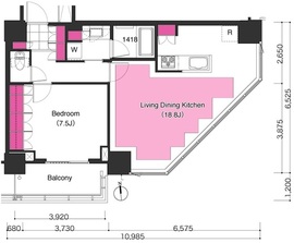 ブリリアイストタワー勝どき 32階 間取り図