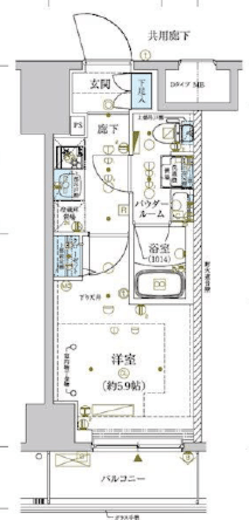 メインステージ横濱関内 5階 間取り図