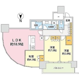 パークシティ武蔵小杉ミッドスカイタワー 10階 間取り図