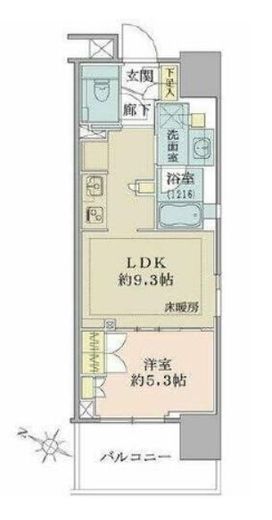 ブリリア四谷三丁目 7階 間取り図