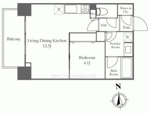 ブリリアイストタワー勝どき 13階 間取り図