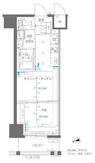 ZOOM浅草WEST 6階 間取り図